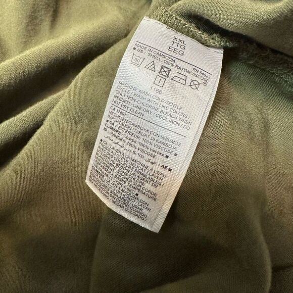 Old Navy Womens XXL Green Shirt Dress Button Front Pockets Casual Minimalist - Picture 10 of 11